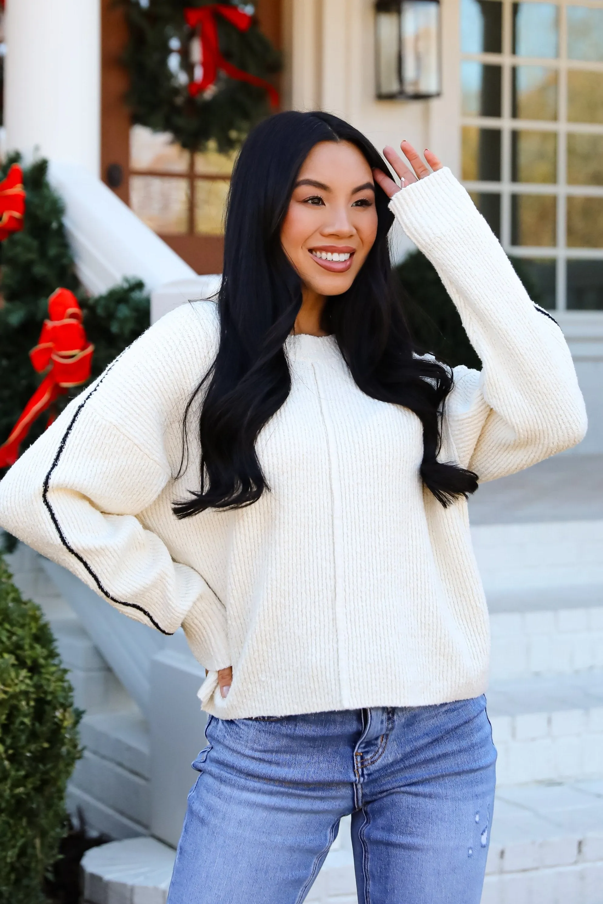 FINAL SALE - Charismatic Sense Cream Sweater
