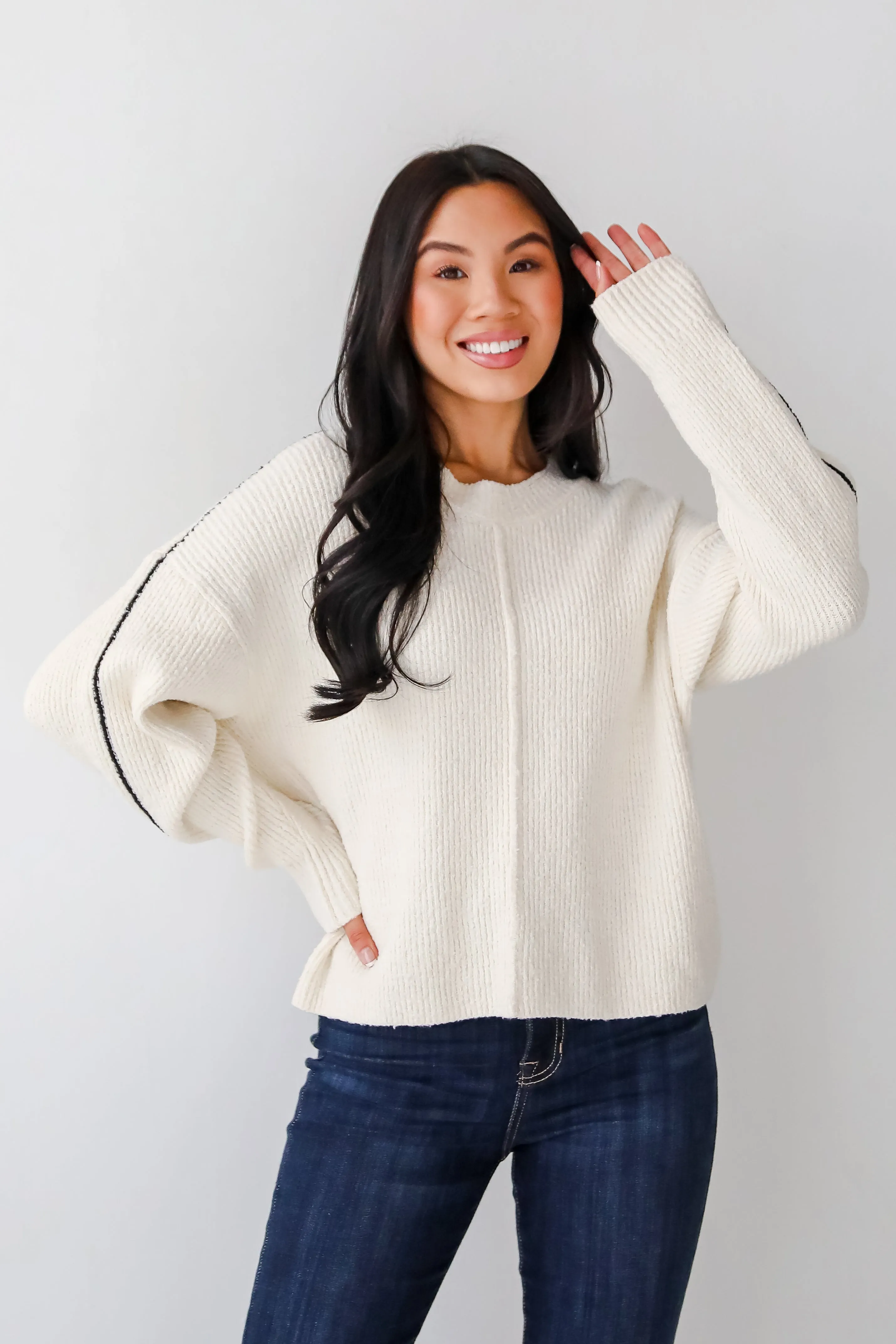 FINAL SALE - Charismatic Sense Cream Sweater