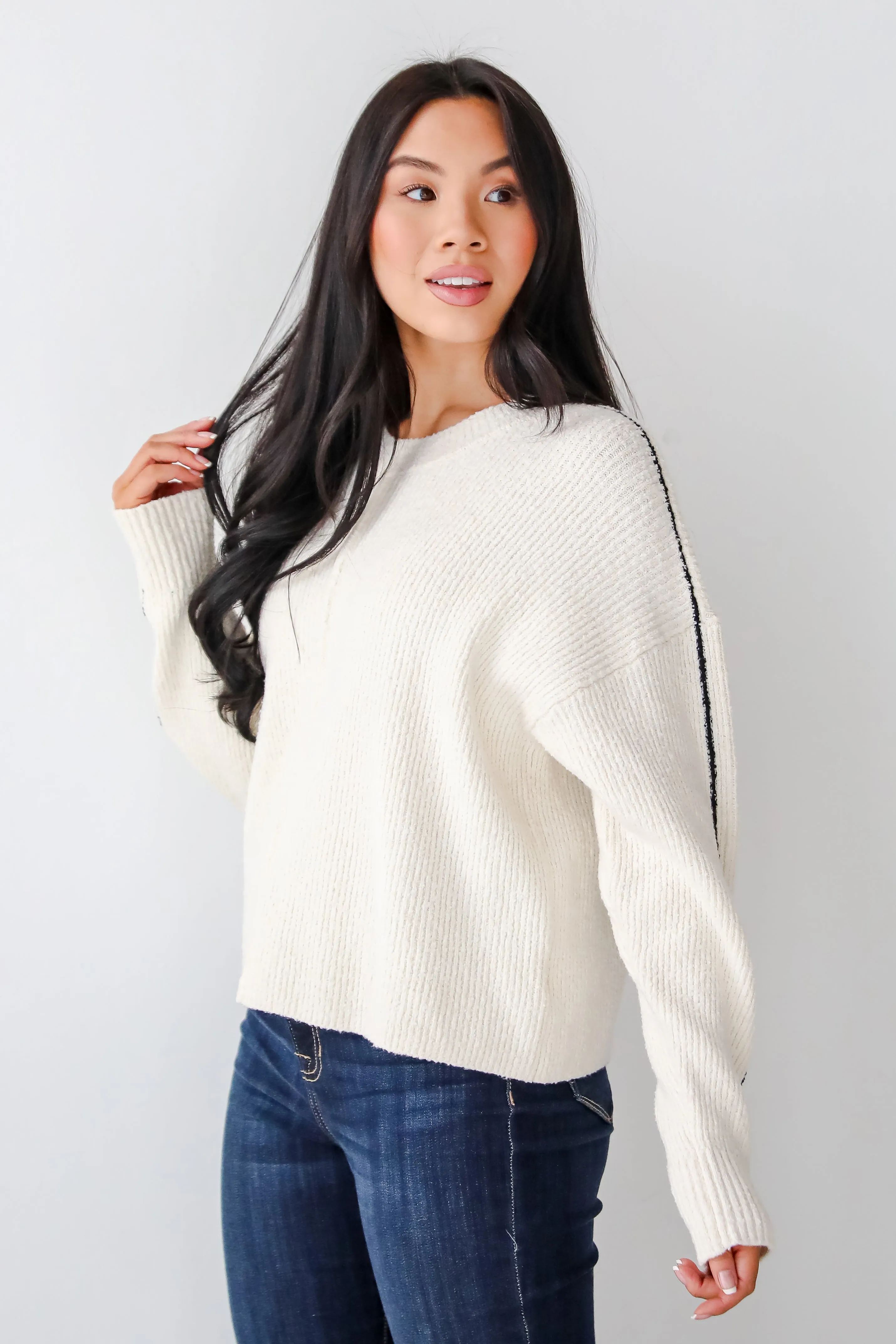 FINAL SALE - Charismatic Sense Cream Sweater