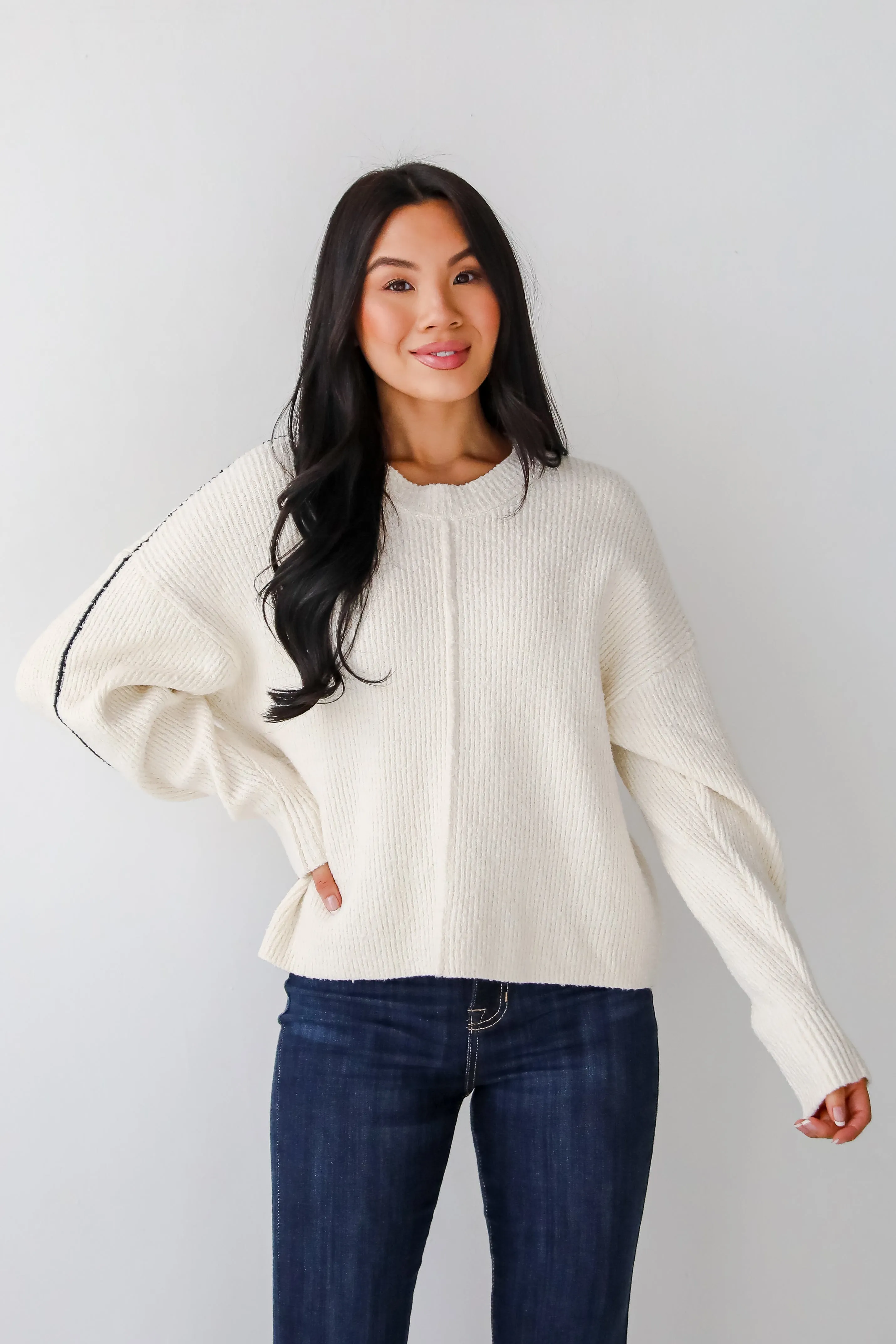 FINAL SALE - Charismatic Sense Cream Sweater