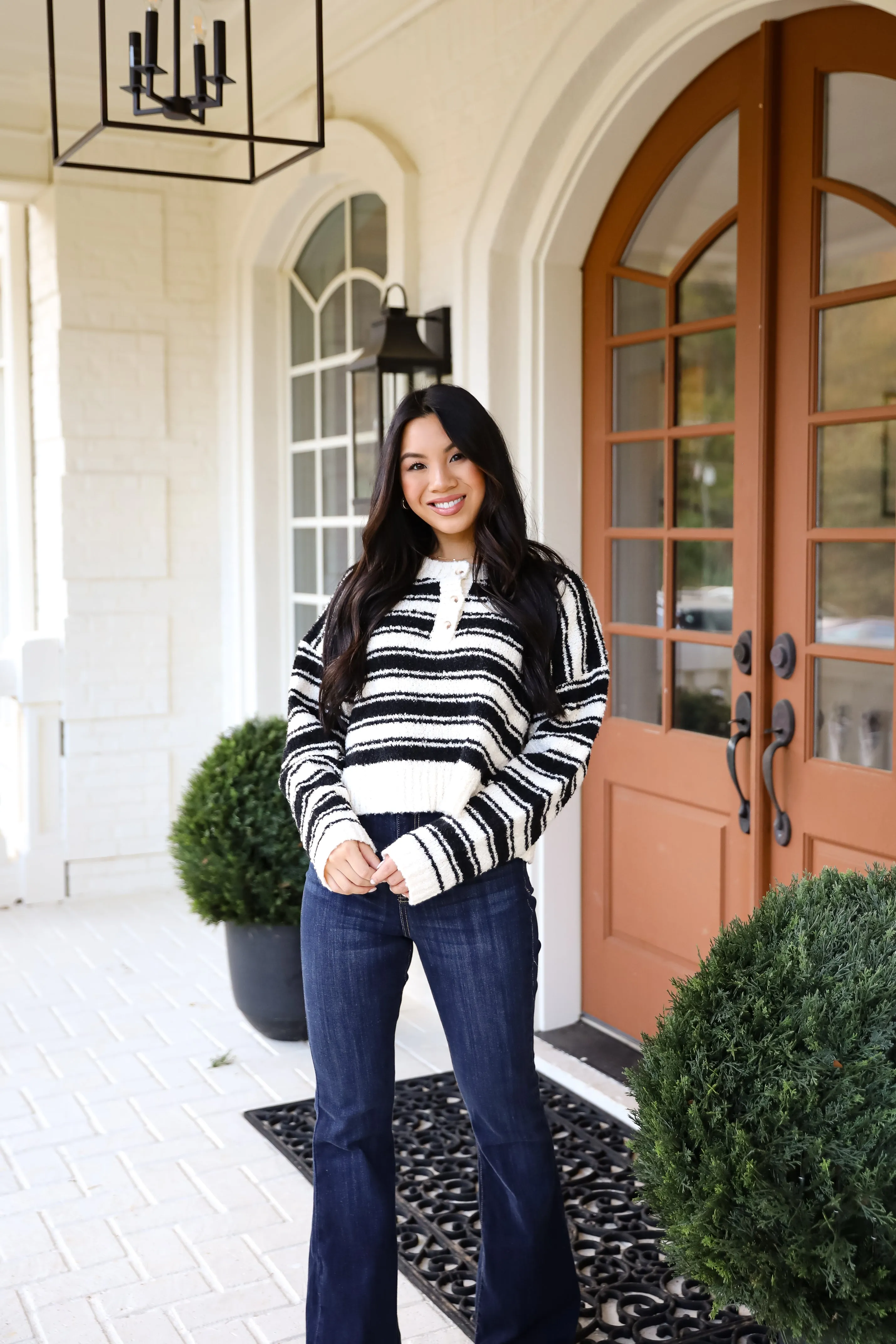 FINAL SALE - Classic Comfort Black Striped Sweater