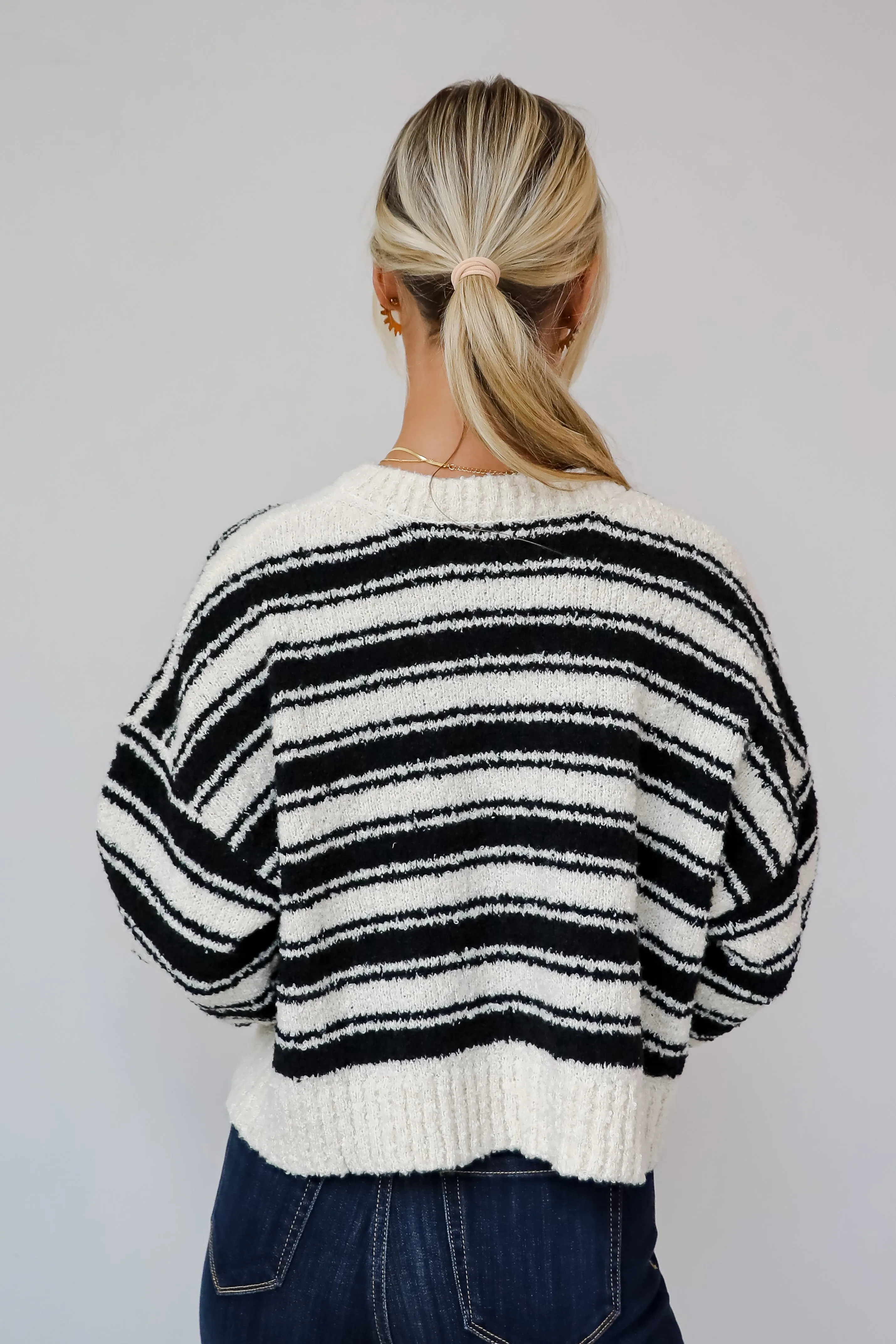 FINAL SALE - Classic Comfort Black Striped Sweater