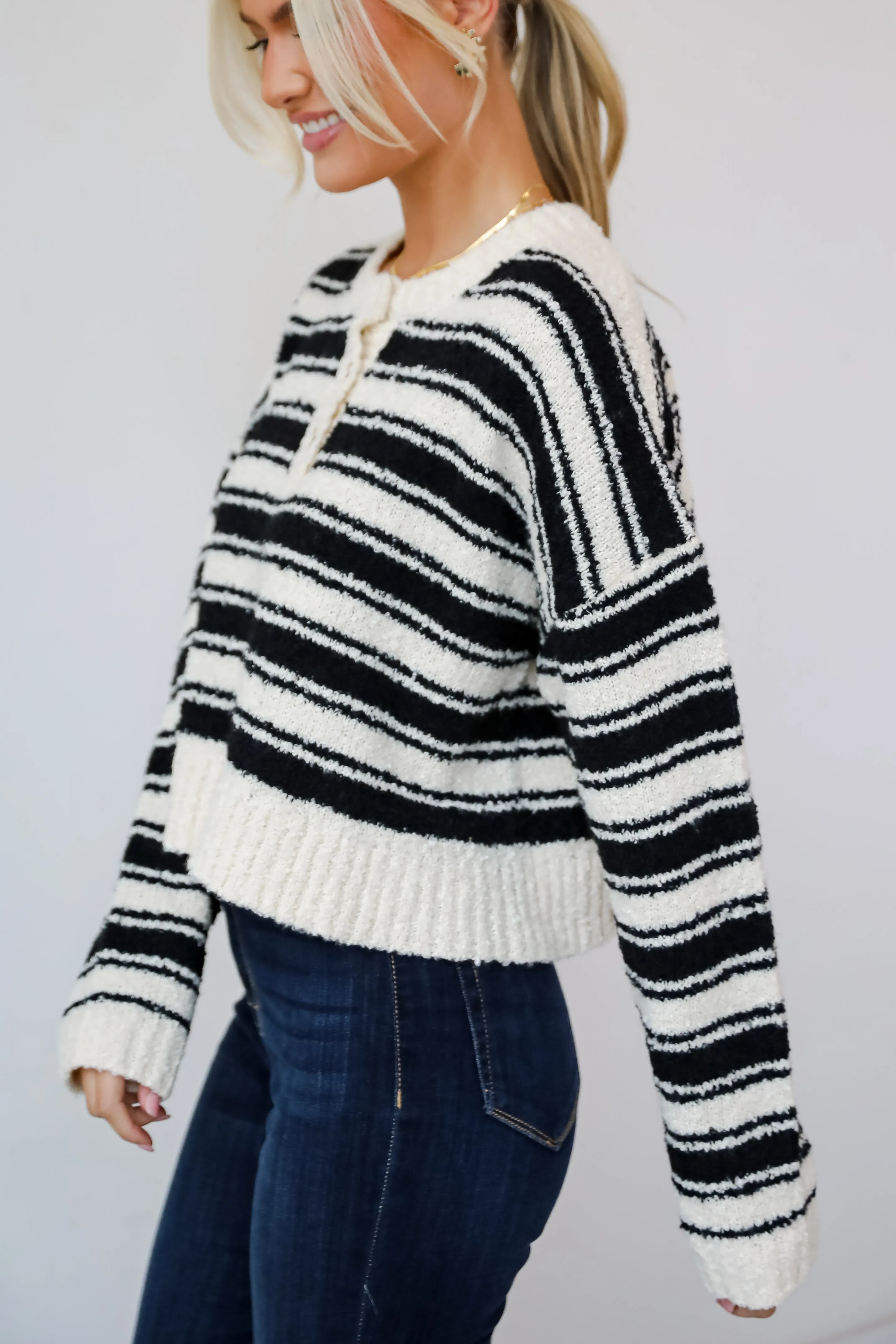 FINAL SALE - Classic Comfort Black Striped Sweater