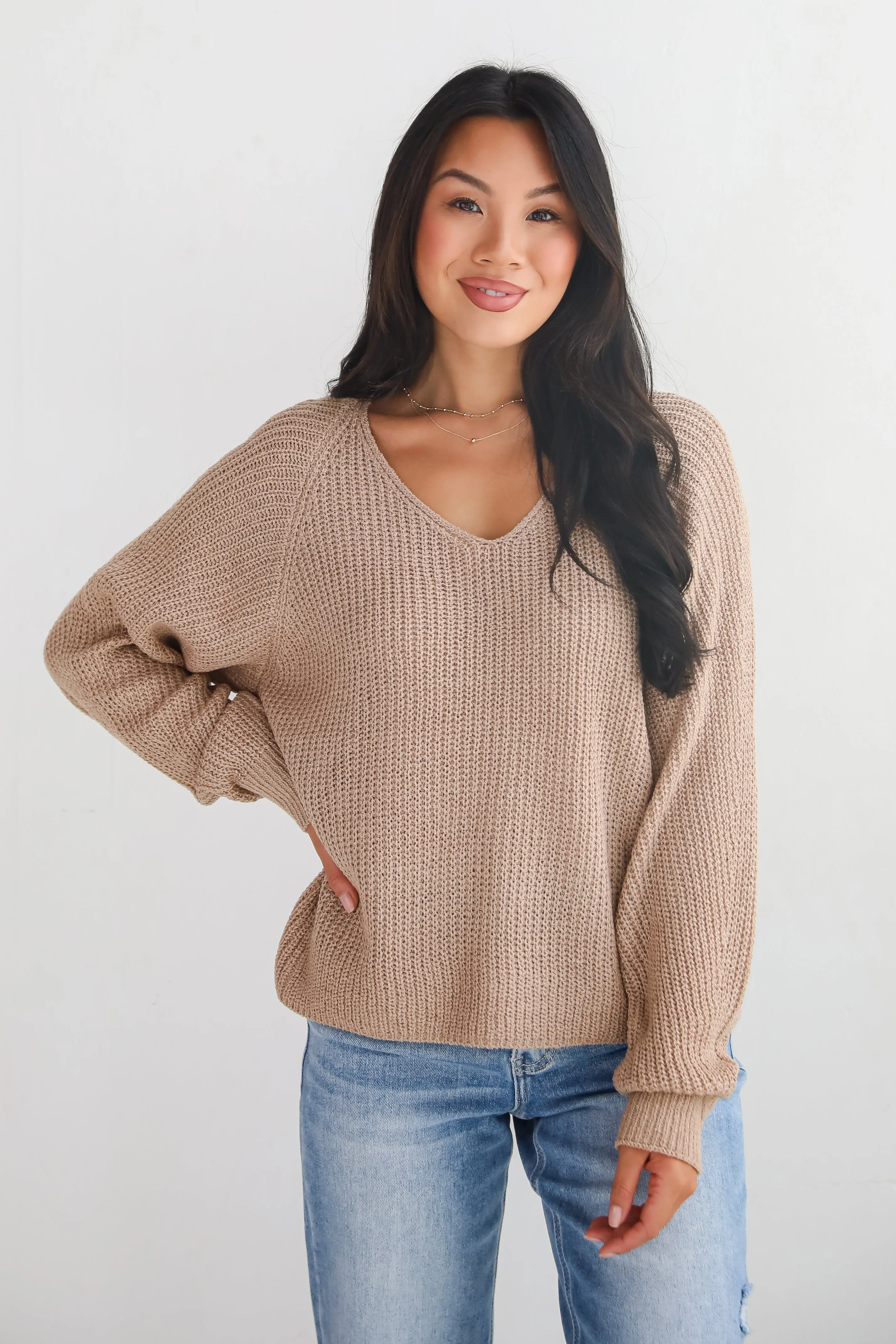 FINAL SALE - Season Status Taupe Sweater