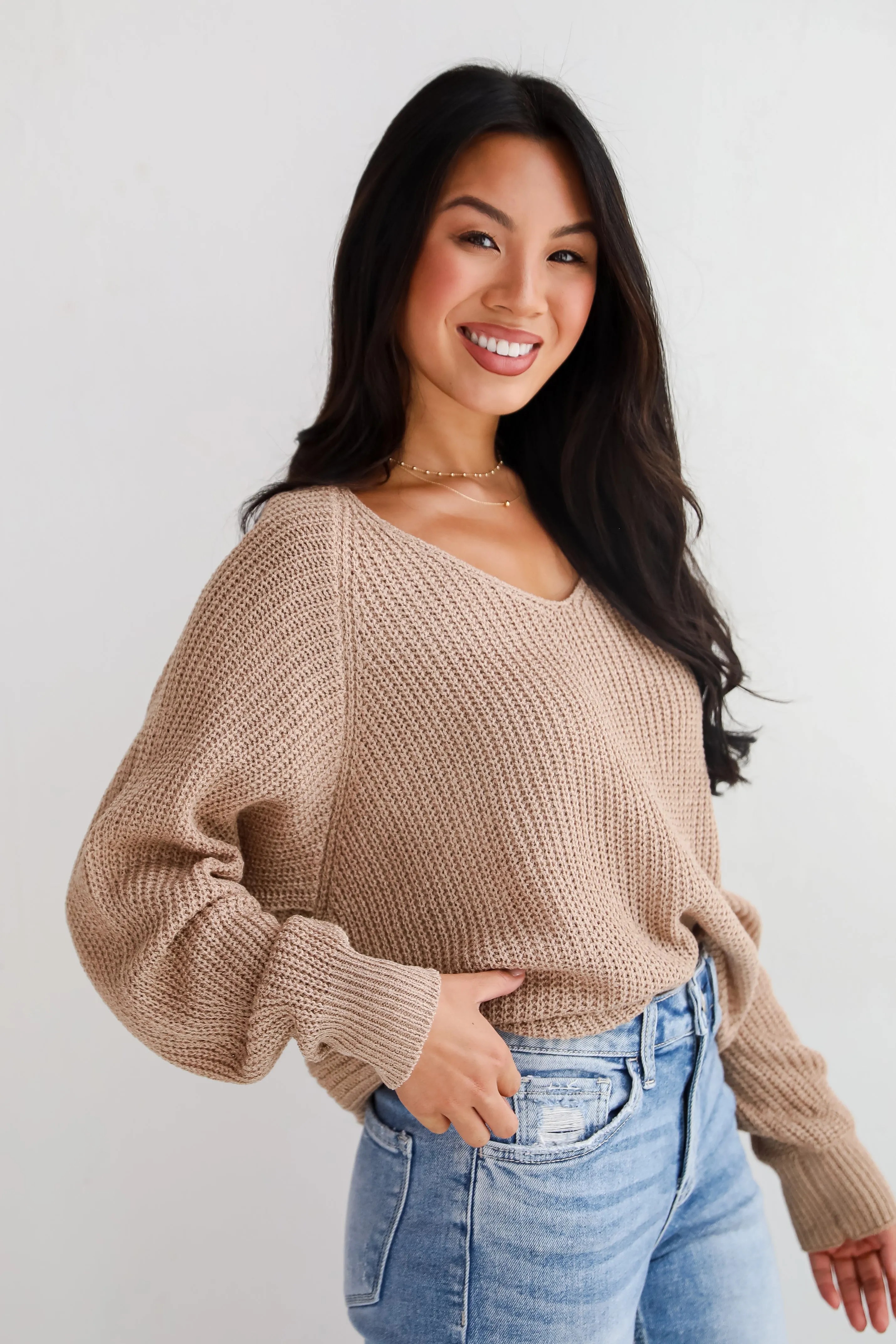 FINAL SALE - Season Status Taupe Sweater