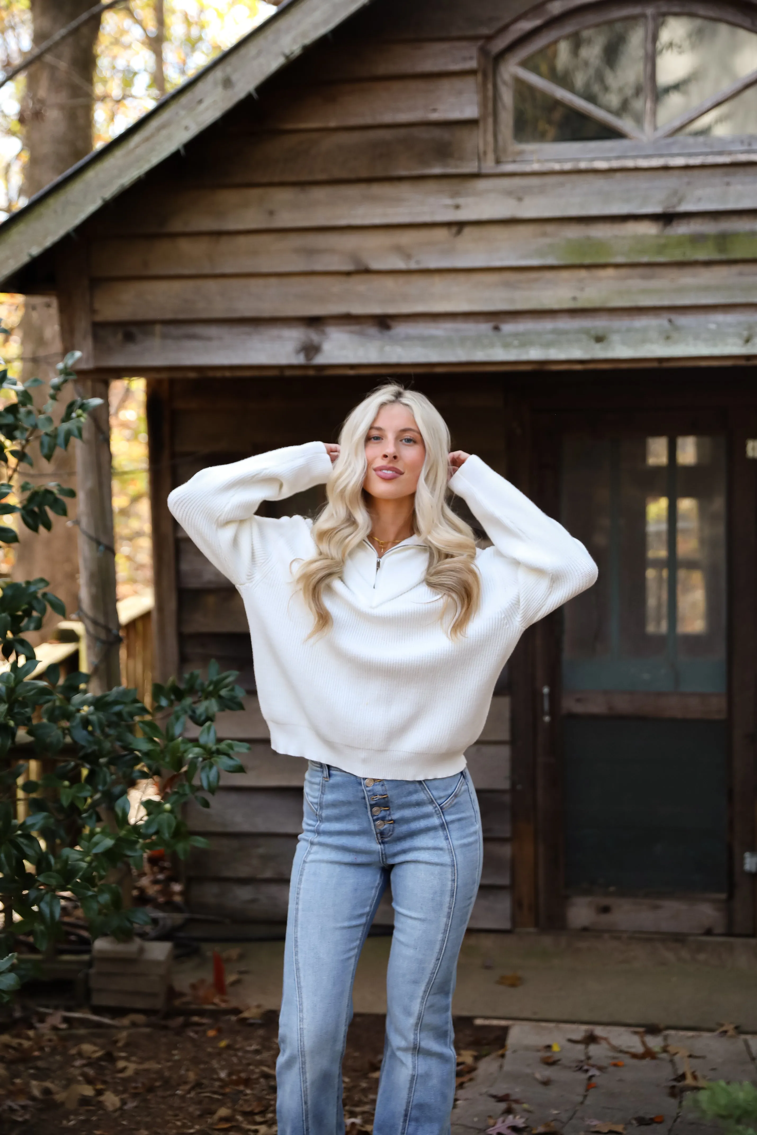 FINAL SALE - Simply Elevated White Collared Sweater
