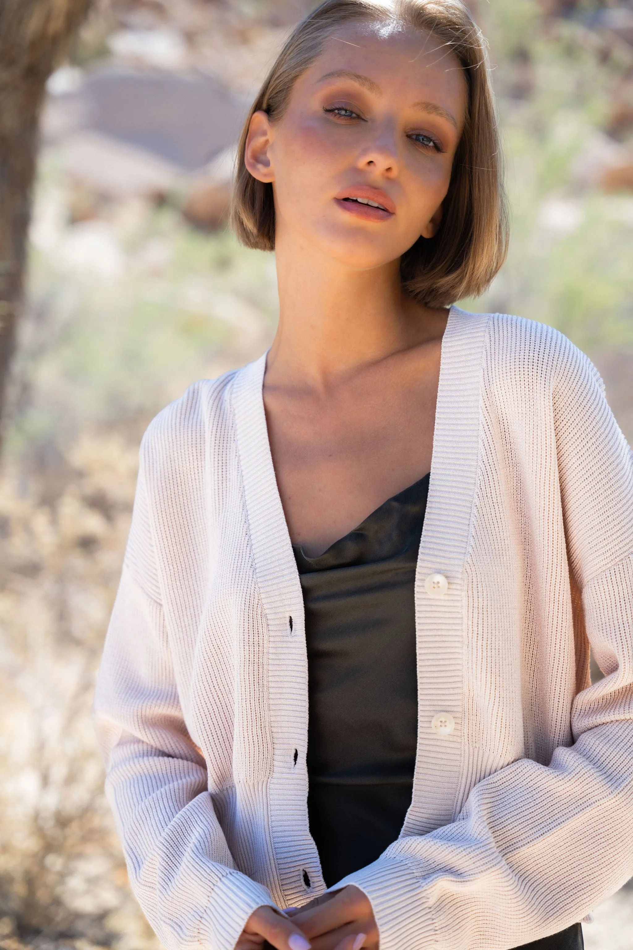 Fine Knit Cropped Cardigan