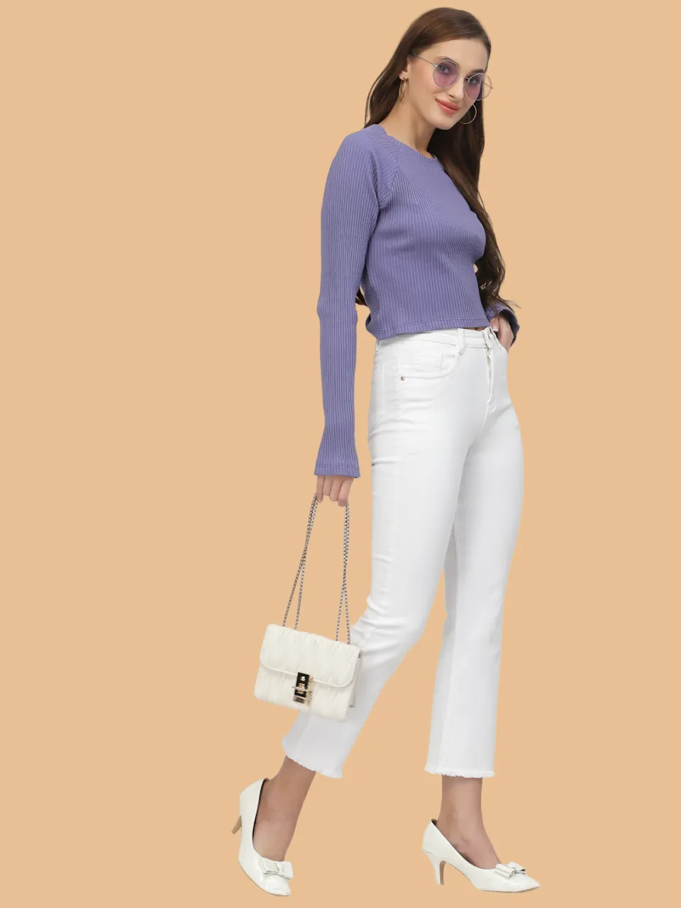 Flawless Women Splash Purple Crop Top | INFINITE