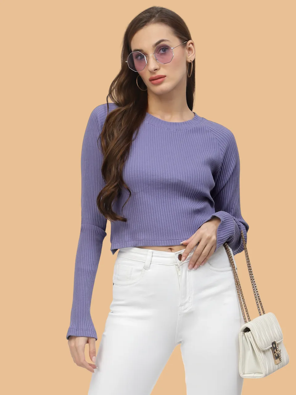 Flawless Women Splash Purple Crop Top | INFINITE