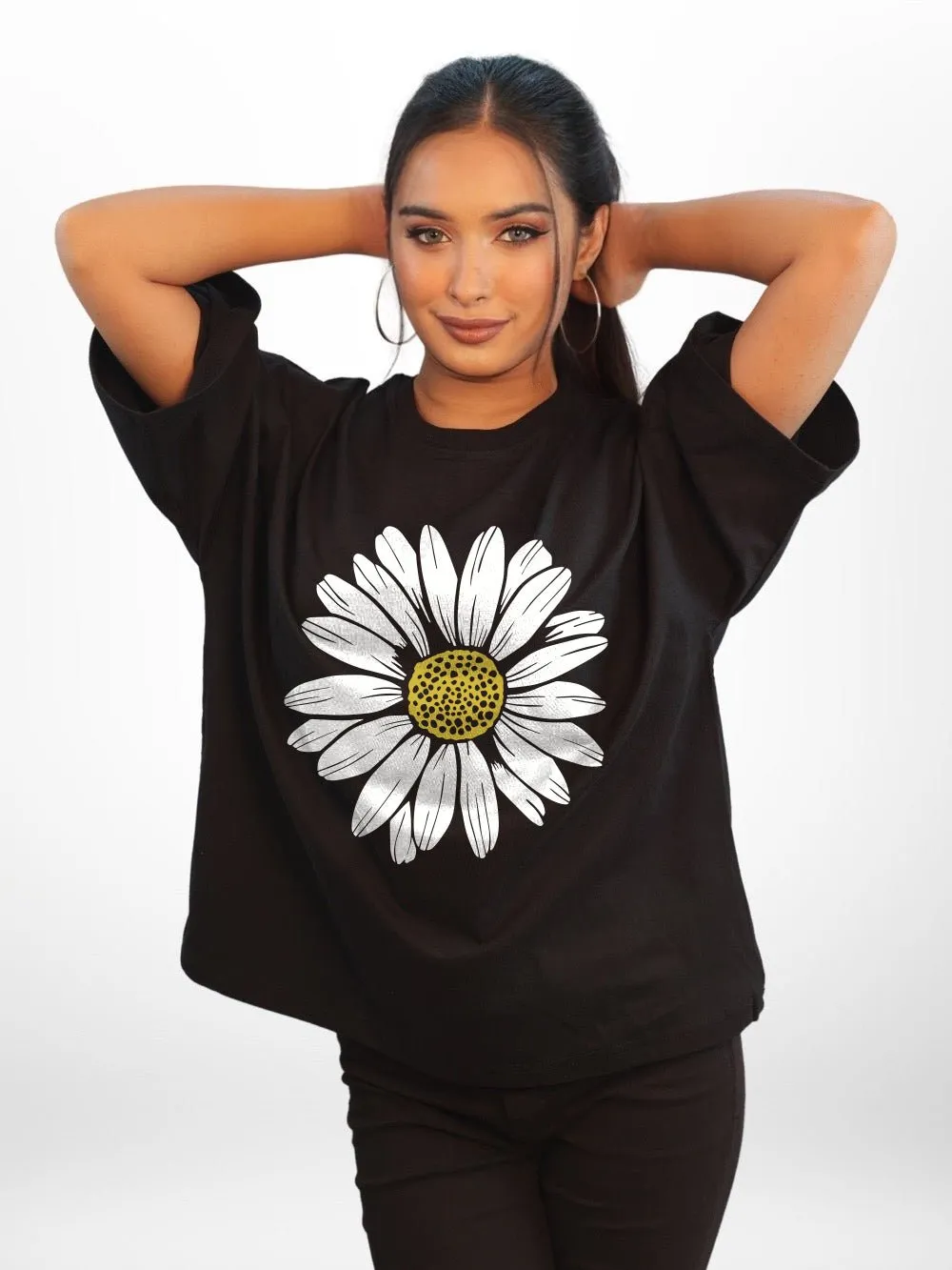 FLOWER Graphic Printed Womens Drop Shoulder T-shirt Legacy Boutiques Bangladesh