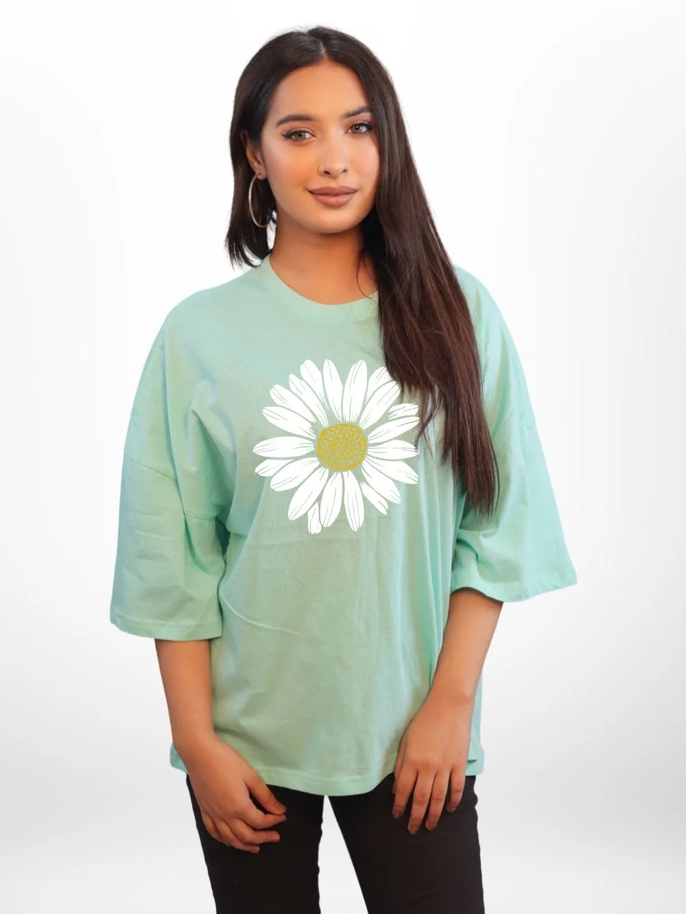 FLOWER Graphic Printed Womens Drop Shoulder T-shirt Legacy Boutiques Bangladesh