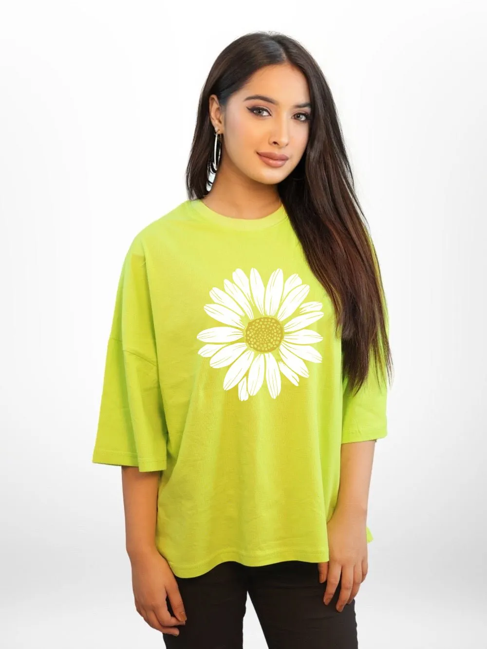 FLOWER Graphic Printed Womens Drop Shoulder T-shirt Legacy Boutiques Bangladesh