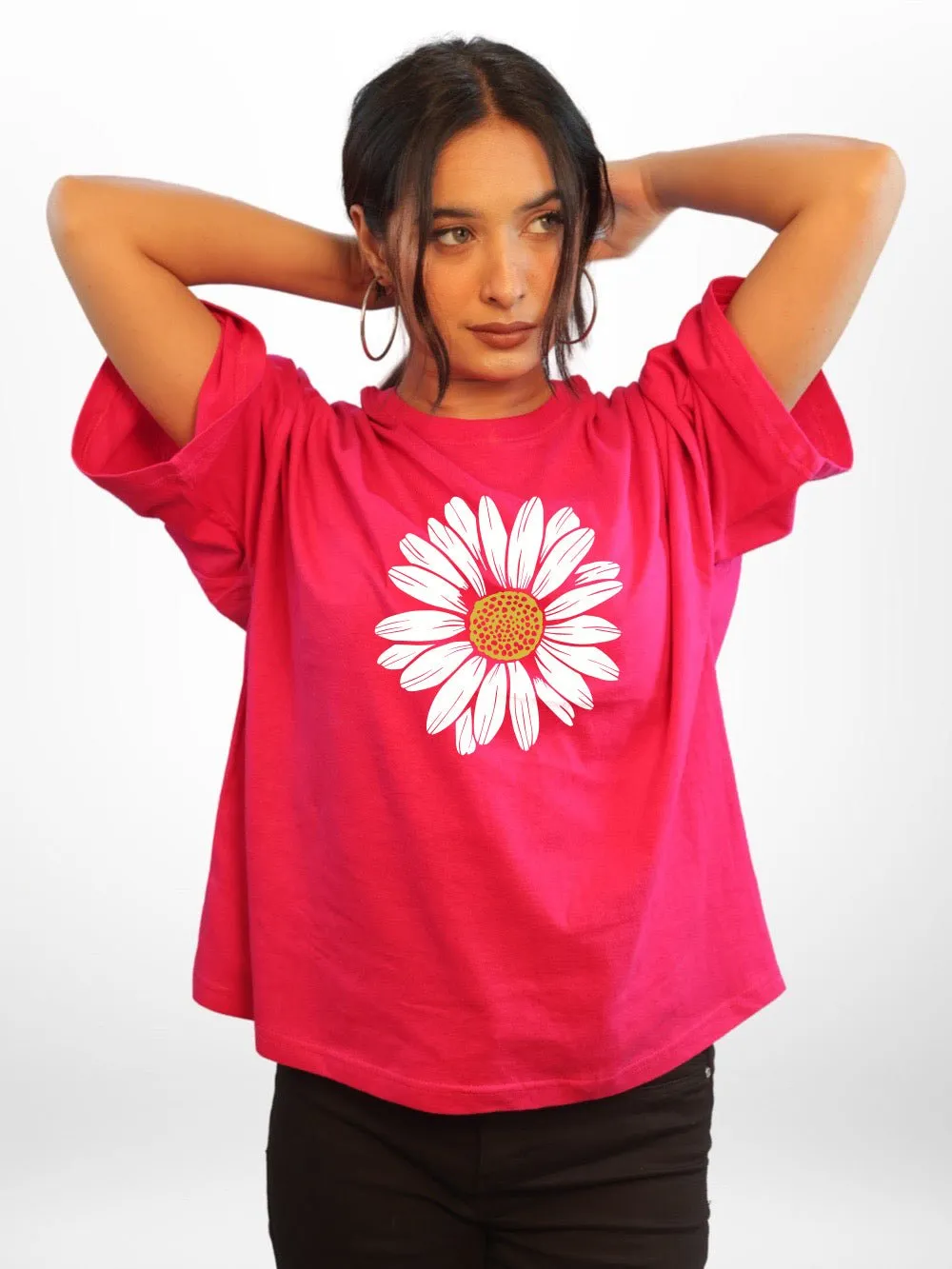 FLOWER Graphic Printed Womens Drop Shoulder T-shirt Legacy Boutiques Bangladesh