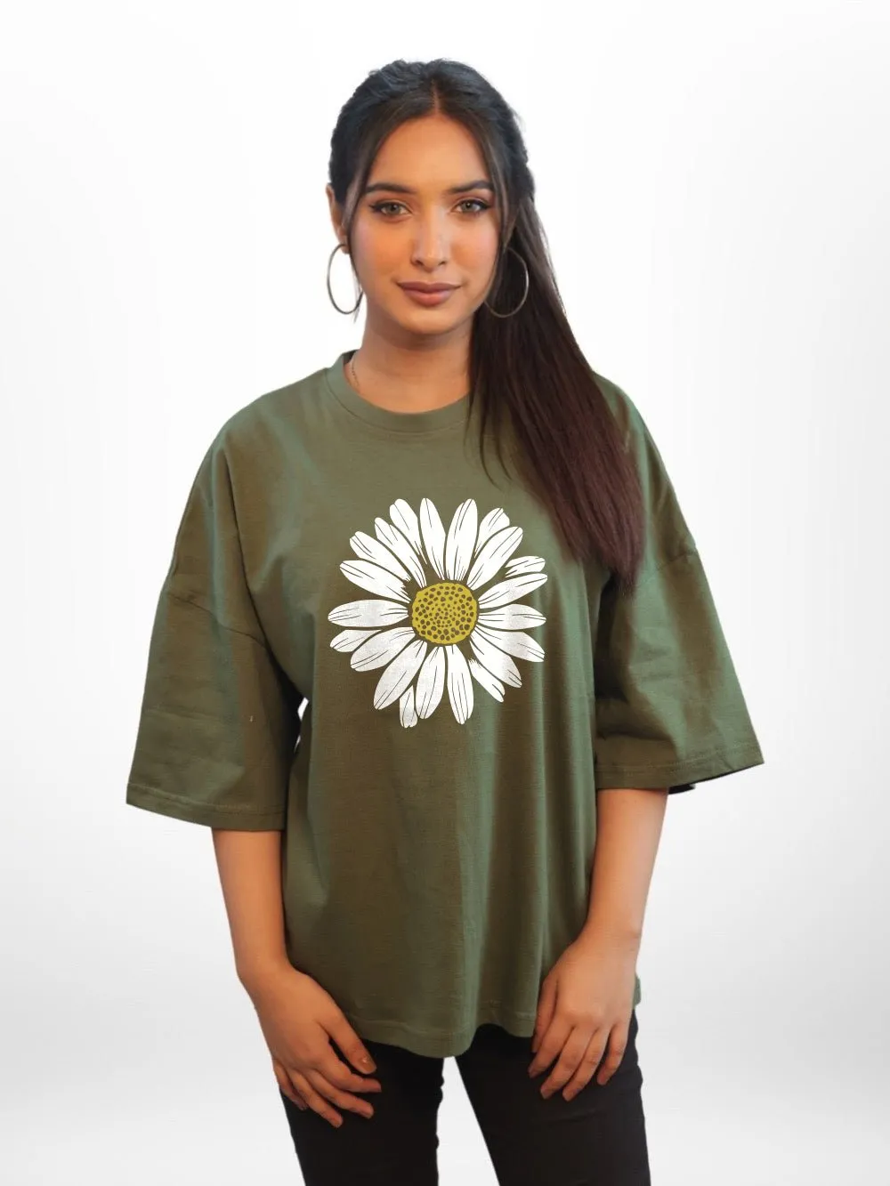 FLOWER Graphic Printed Womens Drop Shoulder T-shirt Legacy Boutiques Bangladesh