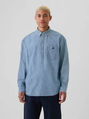 Gap Logo Pullover Chambray Shirt
