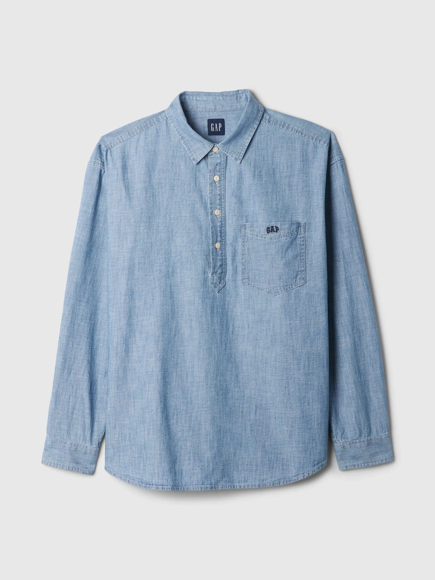 Gap Logo Pullover Chambray Shirt