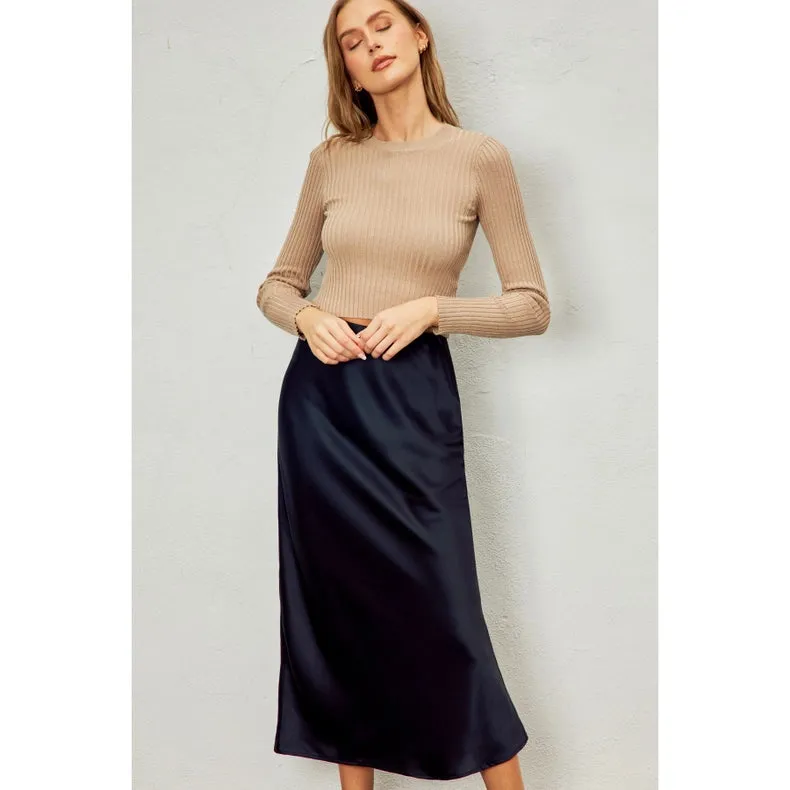 Going Out Pull On Maxi Skirt BLACK