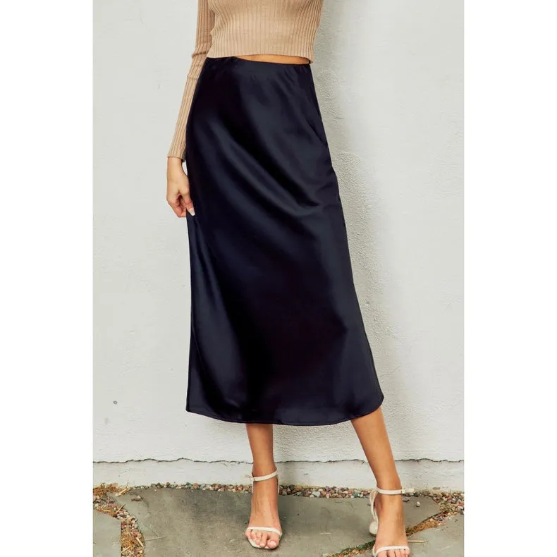 Going Out Pull On Maxi Skirt BLACK