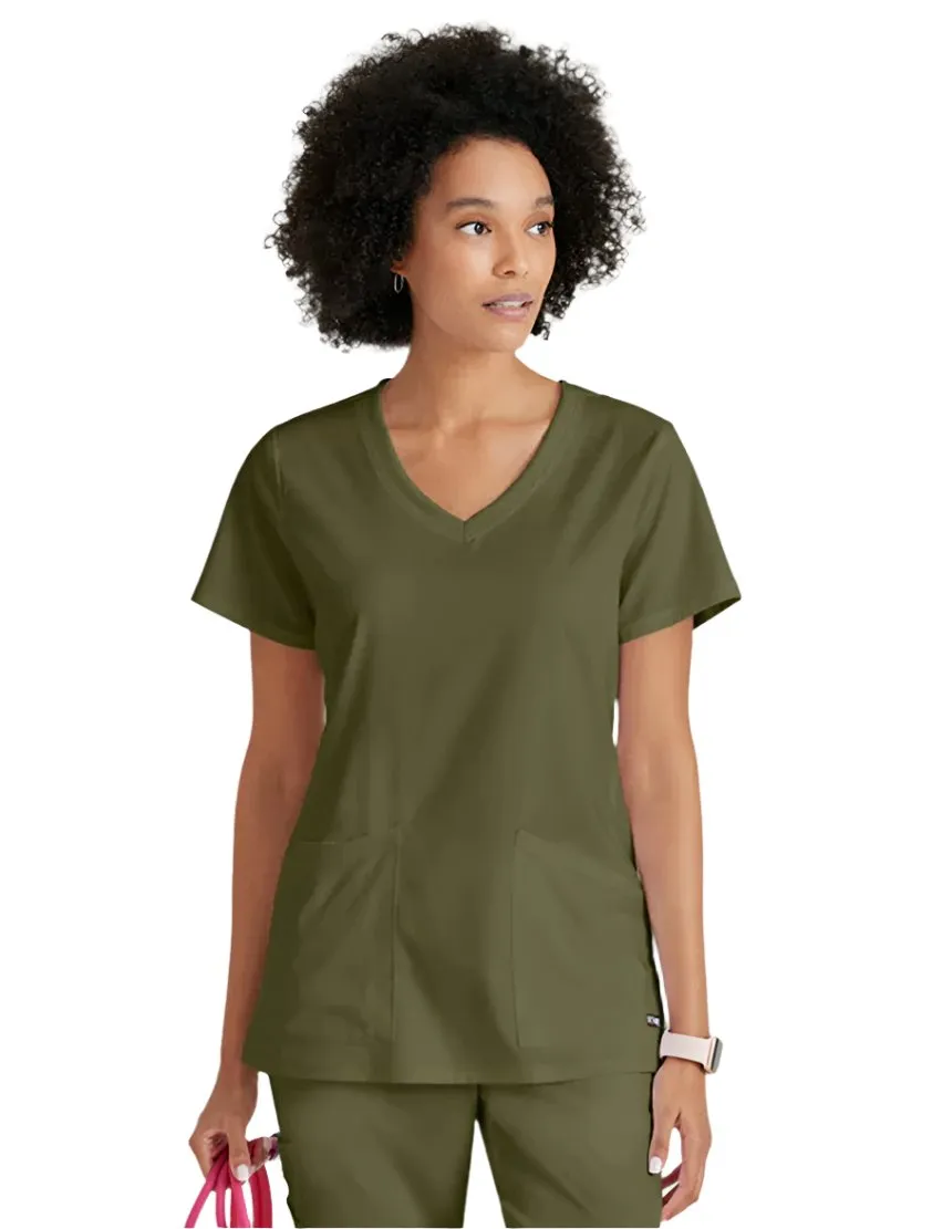Grey's Anatomy Stretch™ by Barco Serena 3-Pocket Curved V-Neck Scrub Top
