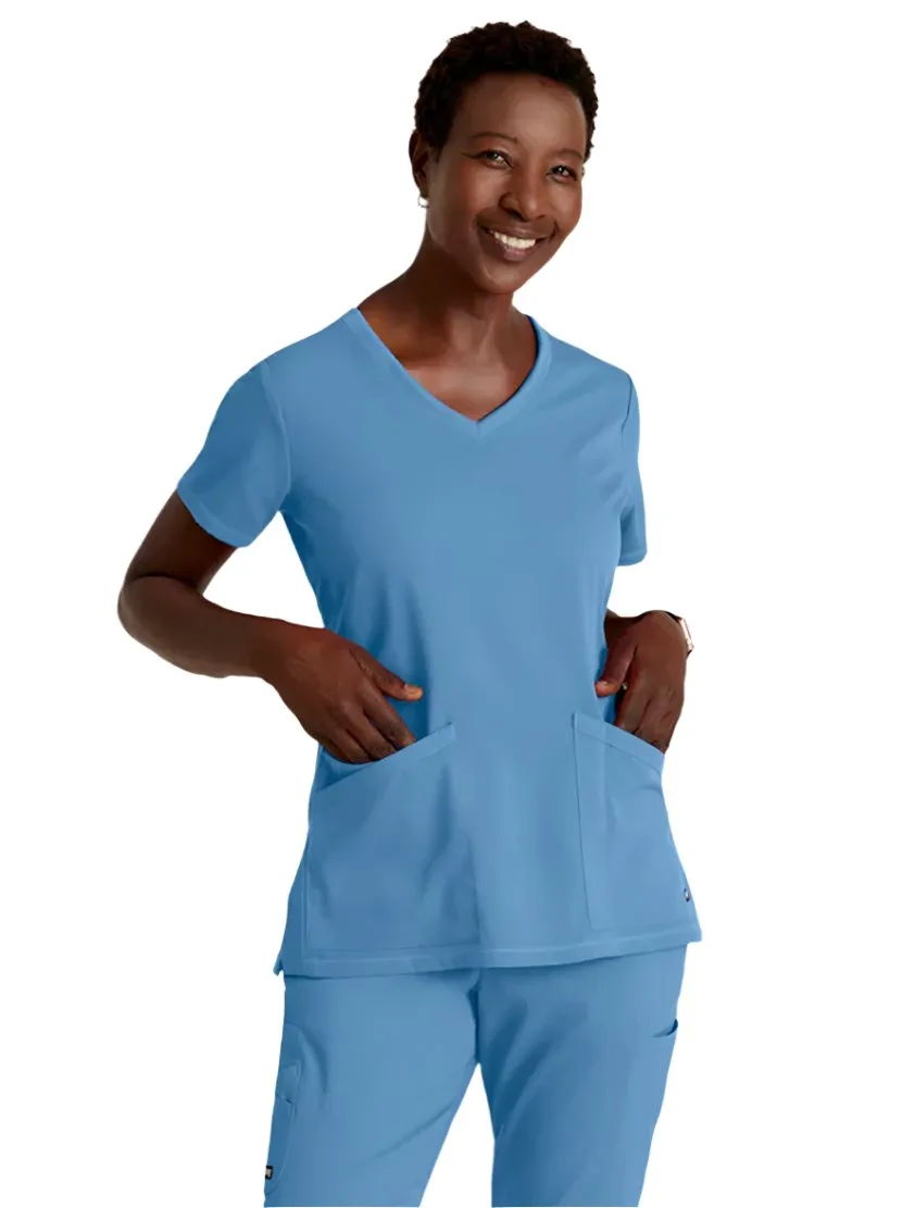 Grey's Anatomy Stretch™ by Barco Serena 3-Pocket Curved V-Neck Scrub Top