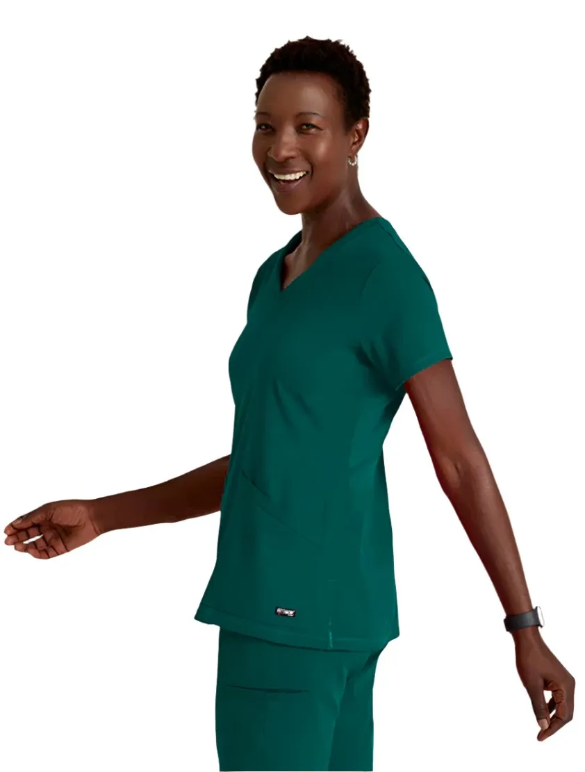 Grey's Anatomy Stretch™ by Barco Serena 3-Pocket Curved V-Neck Scrub Top