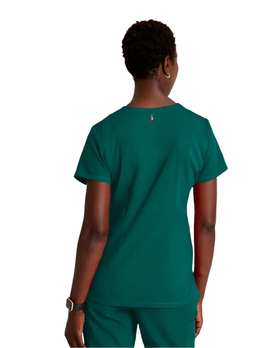 Grey's Anatomy Stretch™ by Barco Serena 3-Pocket Curved V-Neck Scrub Top