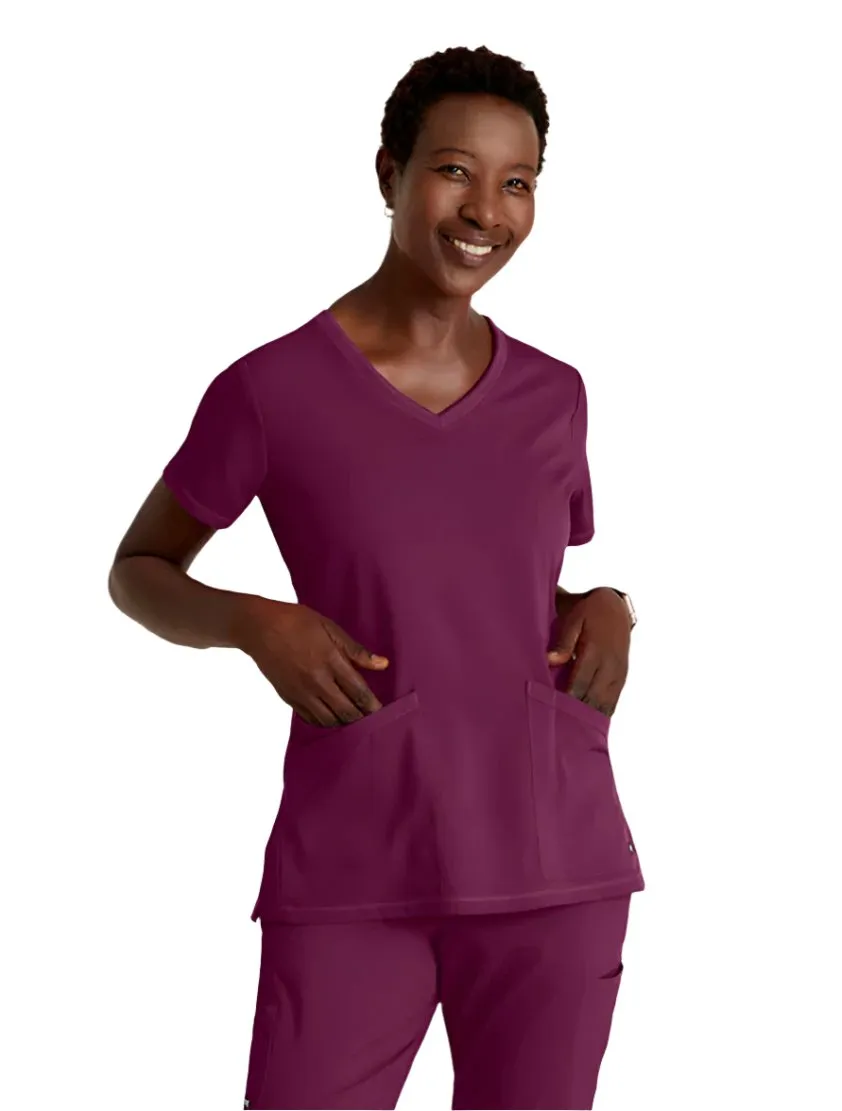 Grey's Anatomy Stretch™ by Barco Serena 3-Pocket Curved V-Neck Scrub Top