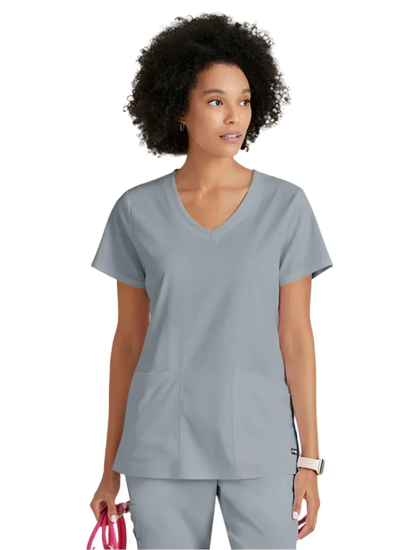 Grey's Anatomy Stretch™ by Barco Serena 3-Pocket Curved V-Neck Scrub Top