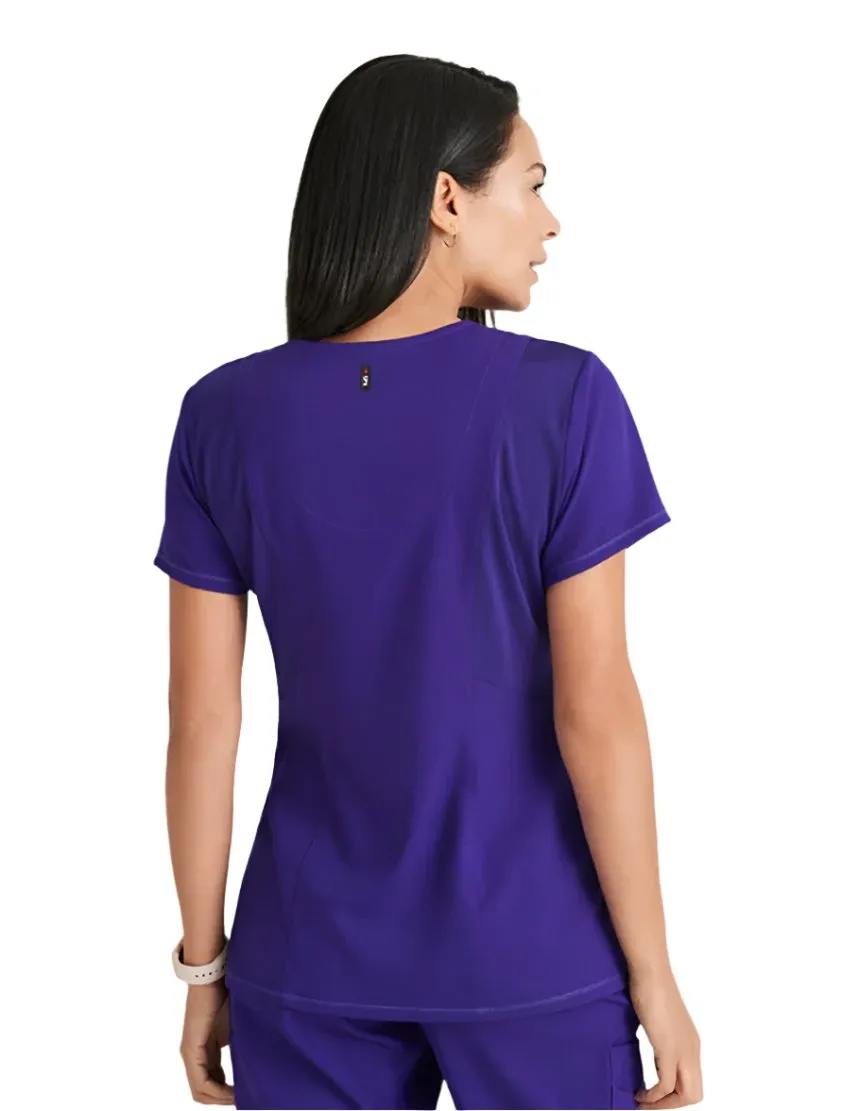 Grey's Anatomy Stretch™ by Barco Serena 3-Pocket Curved V-Neck Scrub Top