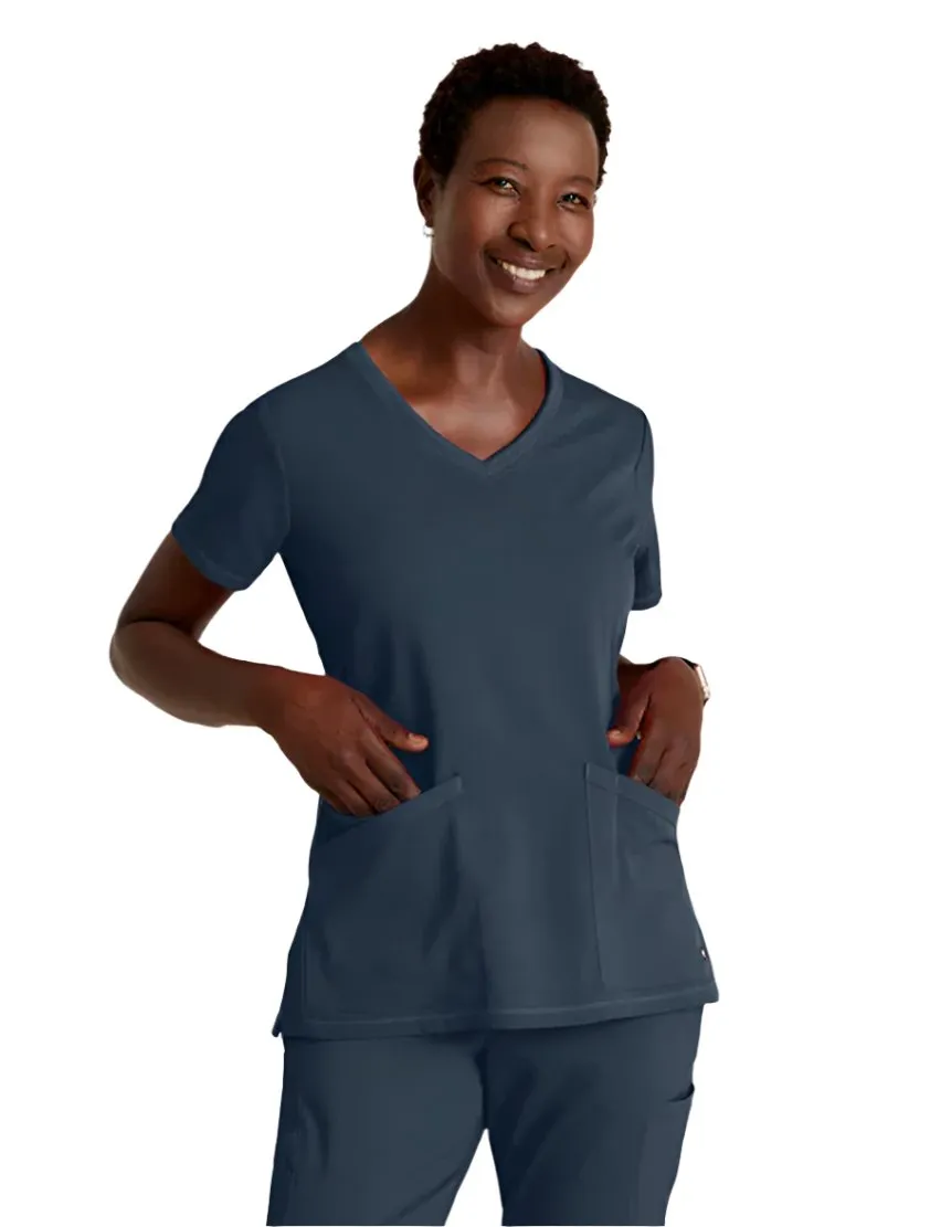 Grey's Anatomy Stretch™ by Barco Serena 3-Pocket Curved V-Neck Scrub Top