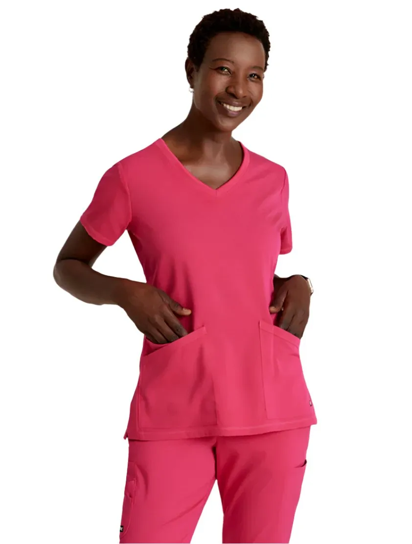 Grey's Anatomy Stretch™ by Barco Serena 3-Pocket Curved V-Neck Scrub Top