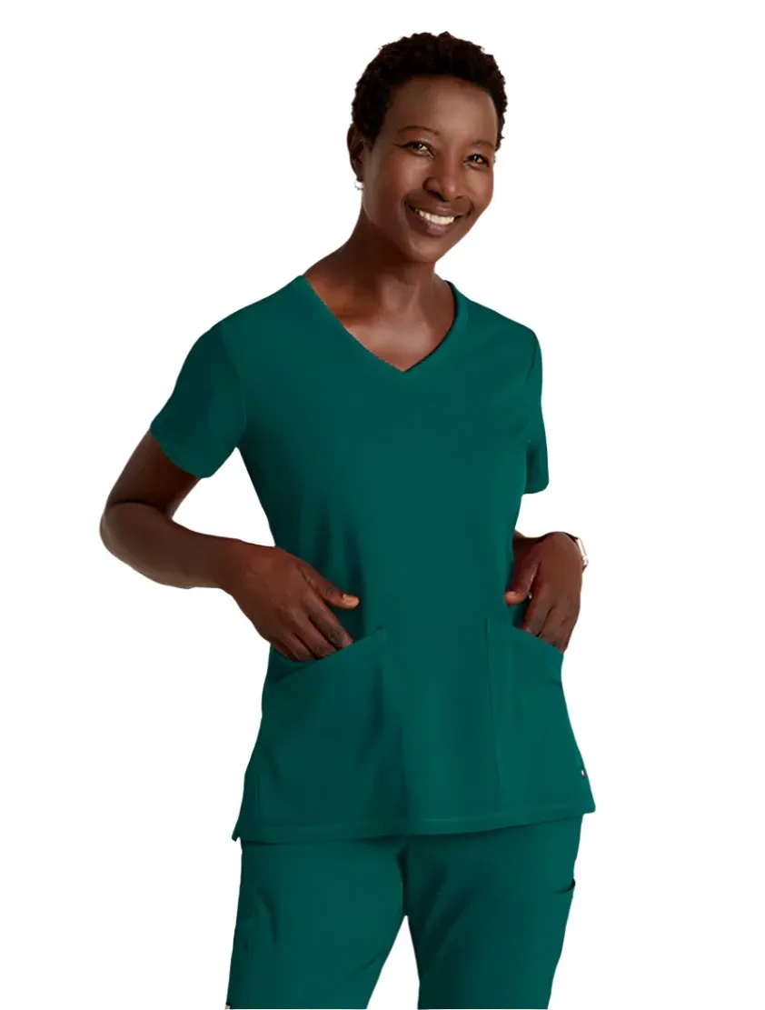 Grey's Anatomy Stretch™ by Barco Serena 3-Pocket Curved V-Neck Scrub Top