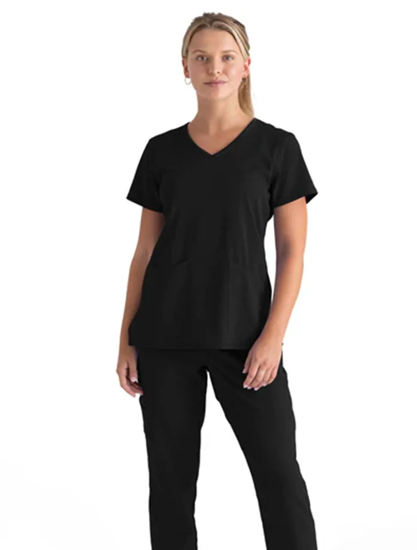Grey's Anatomy Stretch™ by Barco Serena 3-Pocket Curved V-Neck Scrub Top