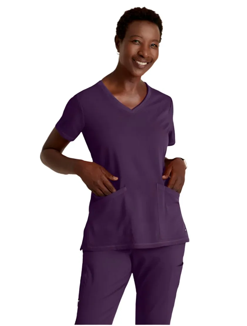 Grey's Anatomy Stretch™ by Barco Serena 3-Pocket Curved V-Neck Scrub Top