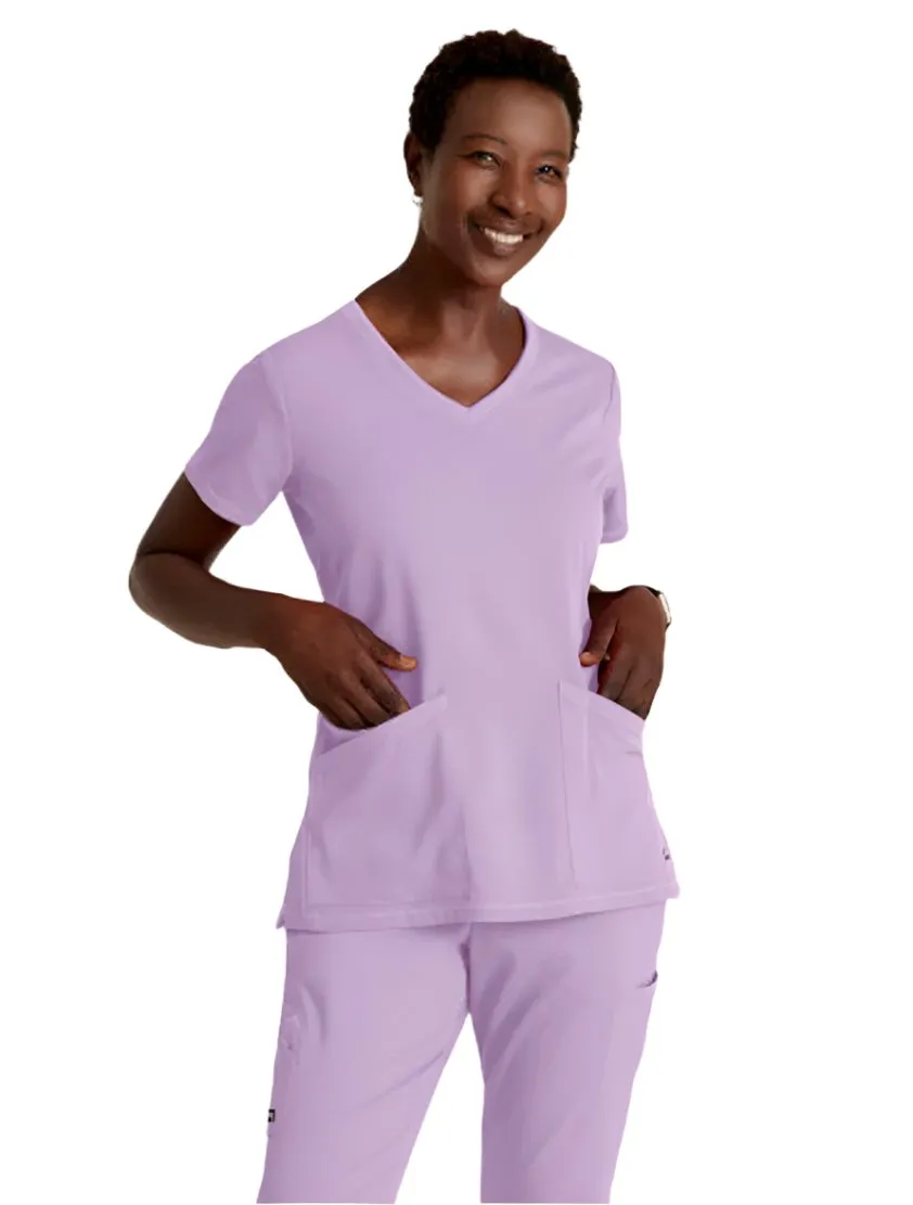Grey's Anatomy Stretch™ by Barco Serena 3-Pocket Curved V-Neck Scrub Top