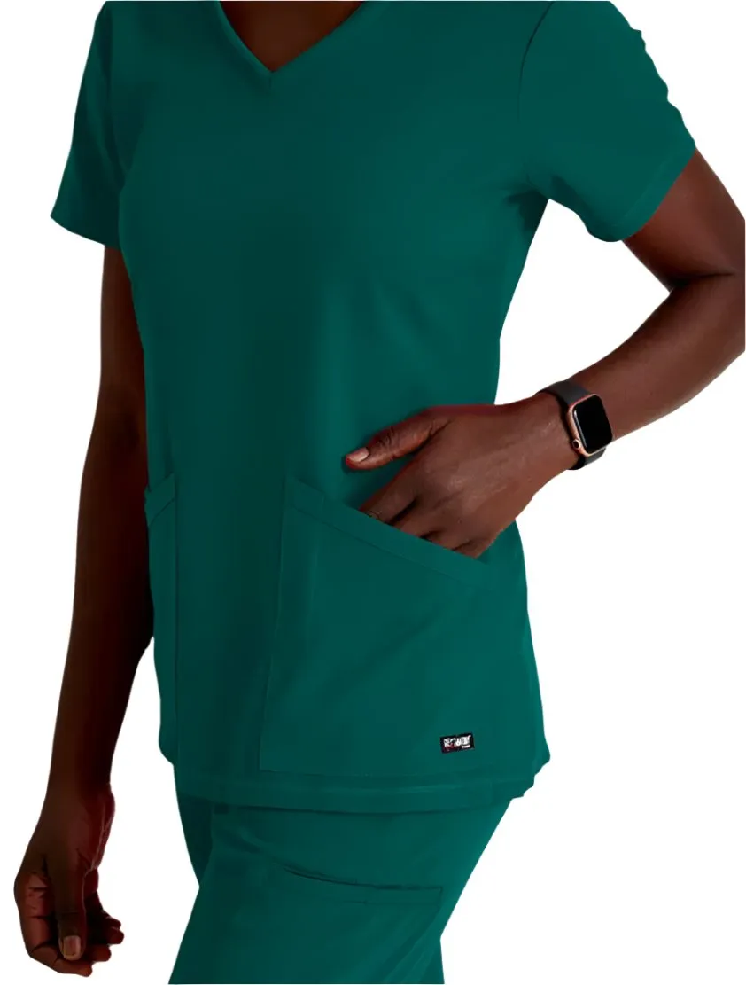 Grey's Anatomy Stretch™ by Barco Serena 3-Pocket Curved V-Neck Scrub Top