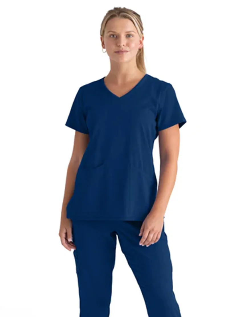 Grey's Anatomy Stretch™ by Barco Serena 3-Pocket Curved V-Neck Scrub Top