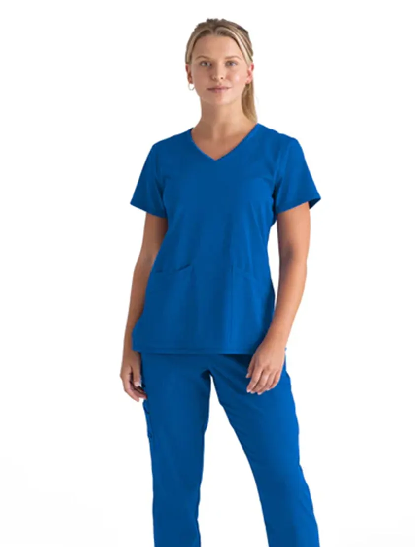 Grey's Anatomy Stretch™ by Barco Serena 3-Pocket Curved V-Neck Scrub Top