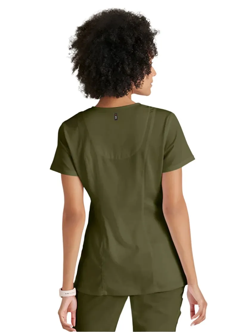 Grey's Anatomy Stretch™ by Barco Serena 3-Pocket Curved V-Neck Scrub Top
