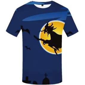 Halloween T-shirt Men Witch Tshirts Casual Bat Shirt Print Ghost Tshirt Printed Cosplay T shirts Funny Short Sleeve Fashion Mens