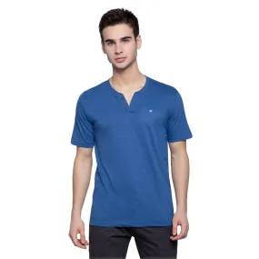 Henley Neck T-Shirt For Men- Denim Millange