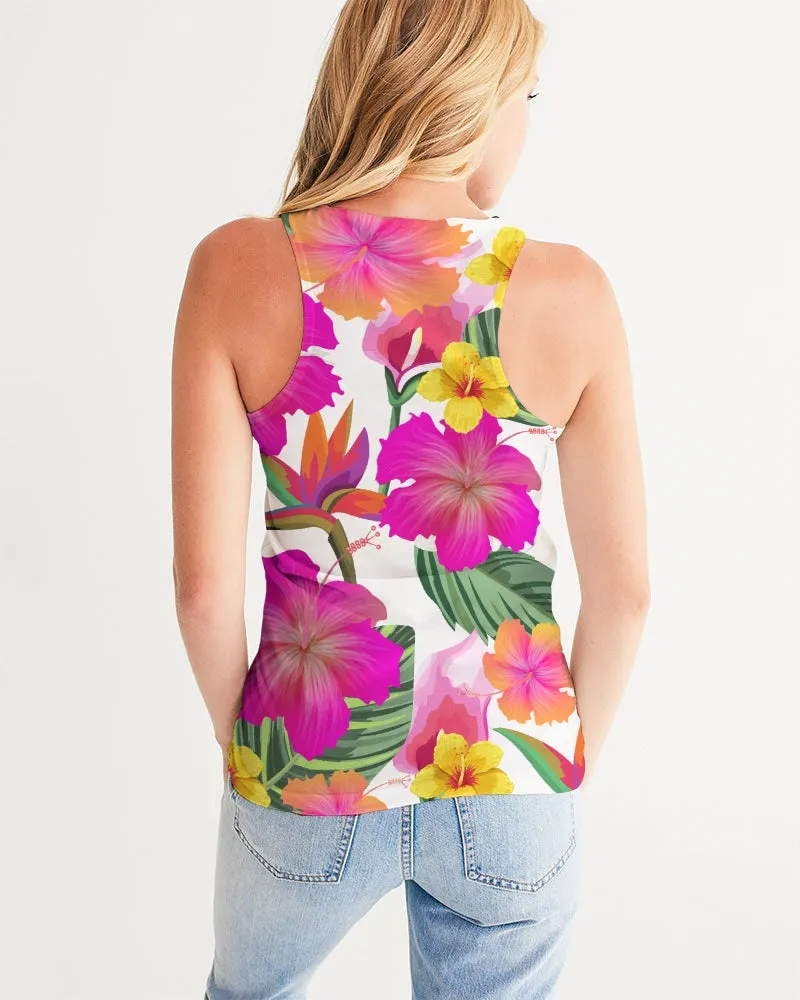 Hibiscus Paradise Floral Women's Racerback Tank