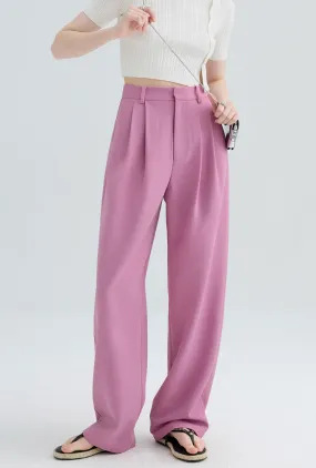High Waist 2 Pleats Draped Pants