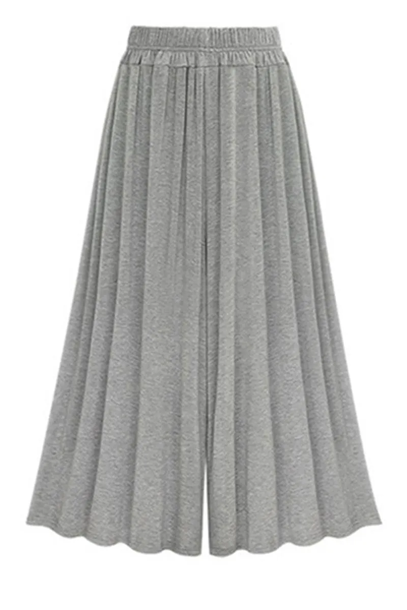 HIGH WAIST DRAWSTRING WIDE LEG CASUAL PANTS