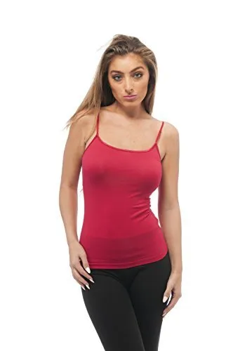 Hollywood Star Fashion Casual Basic Women's Semi-Crop Camisole Cami Tank Top With Adjustable Straps