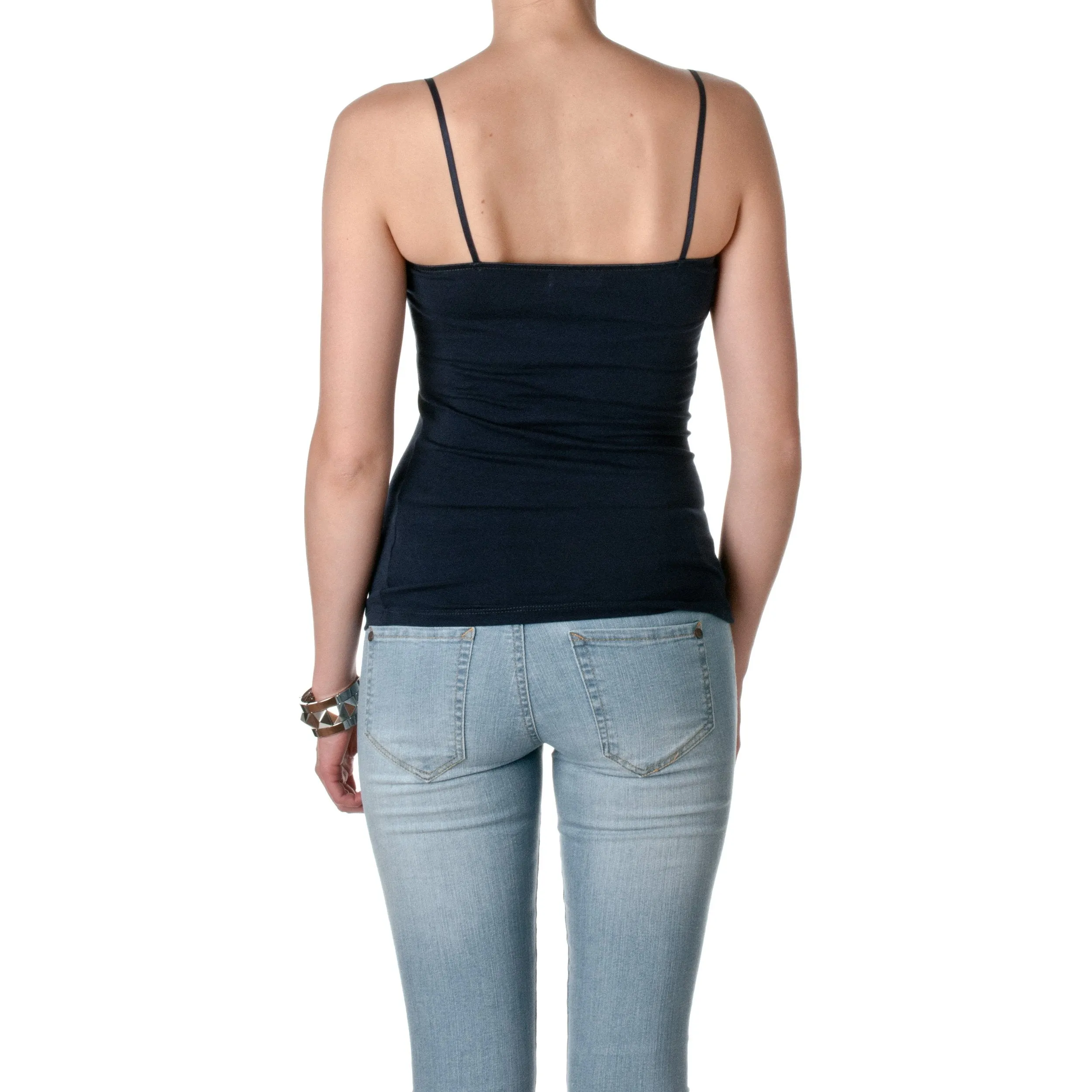 Hollywood Star Fashion Casual Basic Women's Semi-Crop Camisole Cami Tank Top With Adjustable Straps