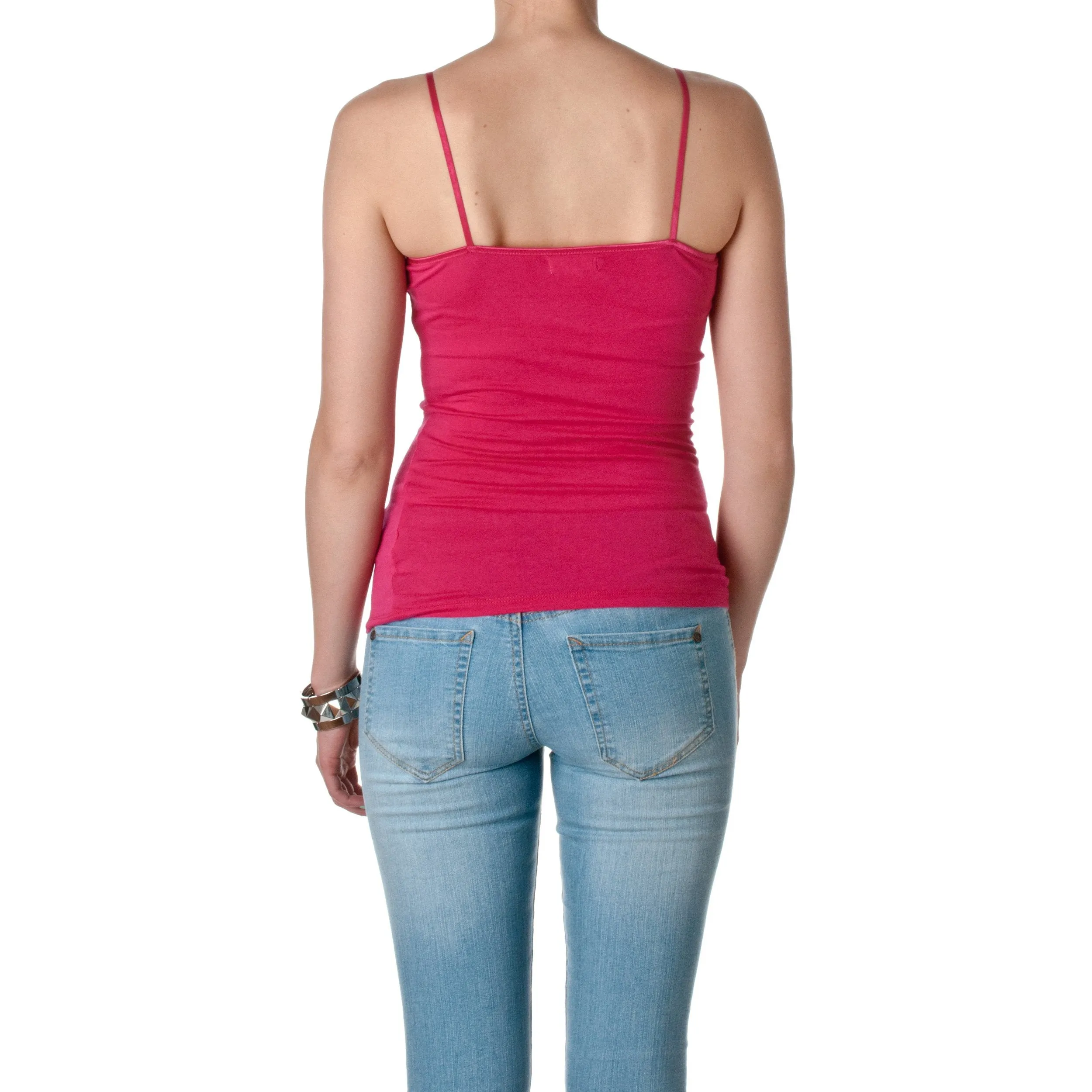 Hollywood Star Fashion Casual Basic Women's Semi-Crop Camisole Cami Tank Top With Adjustable Straps