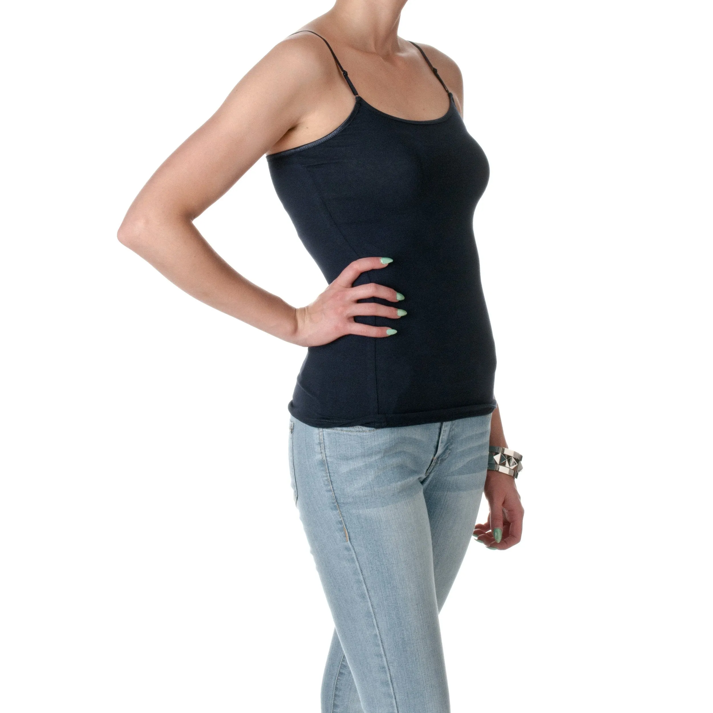 Hollywood Star Fashion Casual Basic Women's Semi-Crop Camisole Cami Tank Top With Adjustable Straps