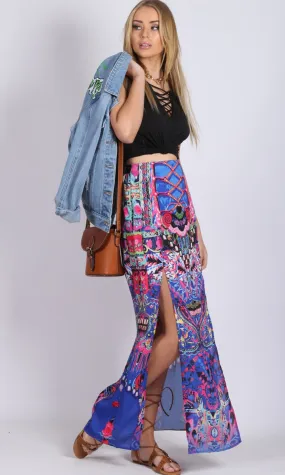 HS16049-13SS Double Side Split Maxi Skirt (Pack)