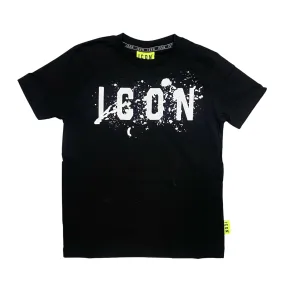 Icon maglietta con cappuccio junior con stampa schizzo IBKS00520 nero